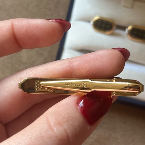 Vintage Burberry Plaid Tie Clip and Cufflinks - Picture 4 of 8